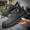 Fashion Golden Sapling Men Wide Toe Oxfords Shoes 2025 Classics Black Leather Male Work Shoes Lace-up Man Casual Footwear Size 38-46