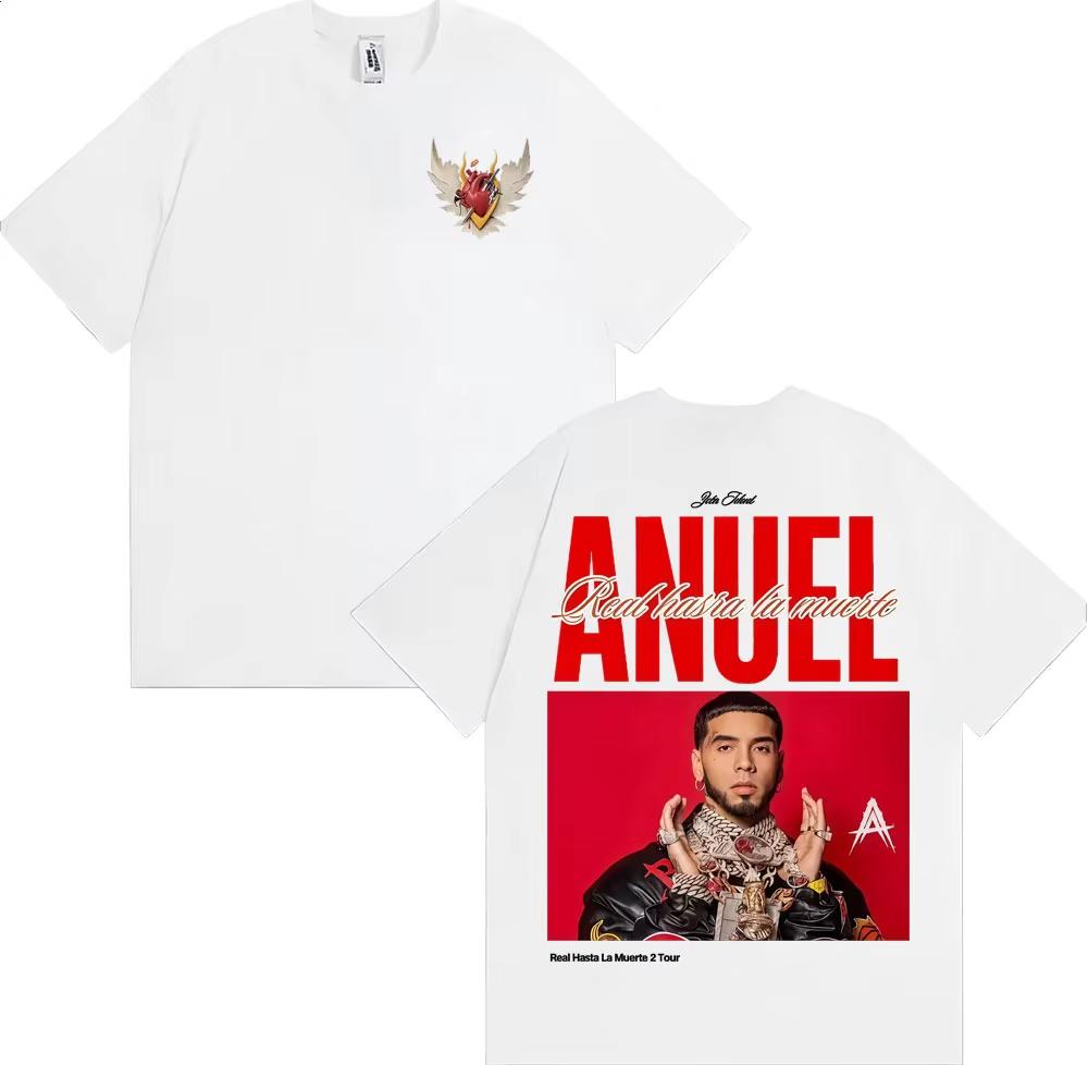 Rapper Anuel AA Real Hasta La Muerte Tour T Shirts Men Women Fashion Trend High Street T-shirt 100% Cotton Cozy Oversized Tshirt