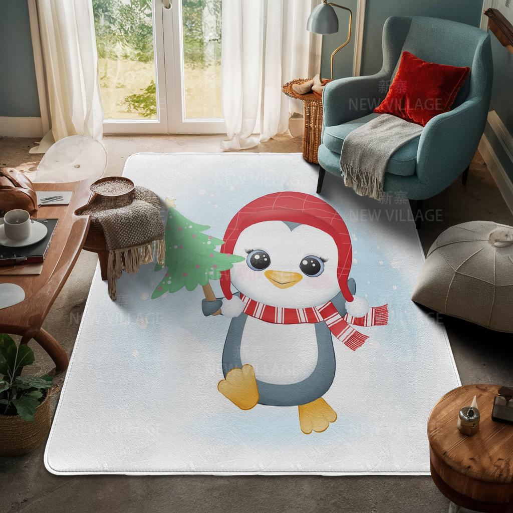 House Entrance Carpet Home Door Mat Living Room Bath Foot Bathroom Non-slip Water Absorption Rugs Bath Merry Christmas Winter