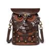 Zomer Nieuwe Persoonlijkheid Uil Telefoon Tas Steampunk Retro Cool Tandwiel Wiel MINI Portemonnee Premium PU Klinknagel Schouder Diagonaal Straddle Tas voor Mannen en Vrouwen