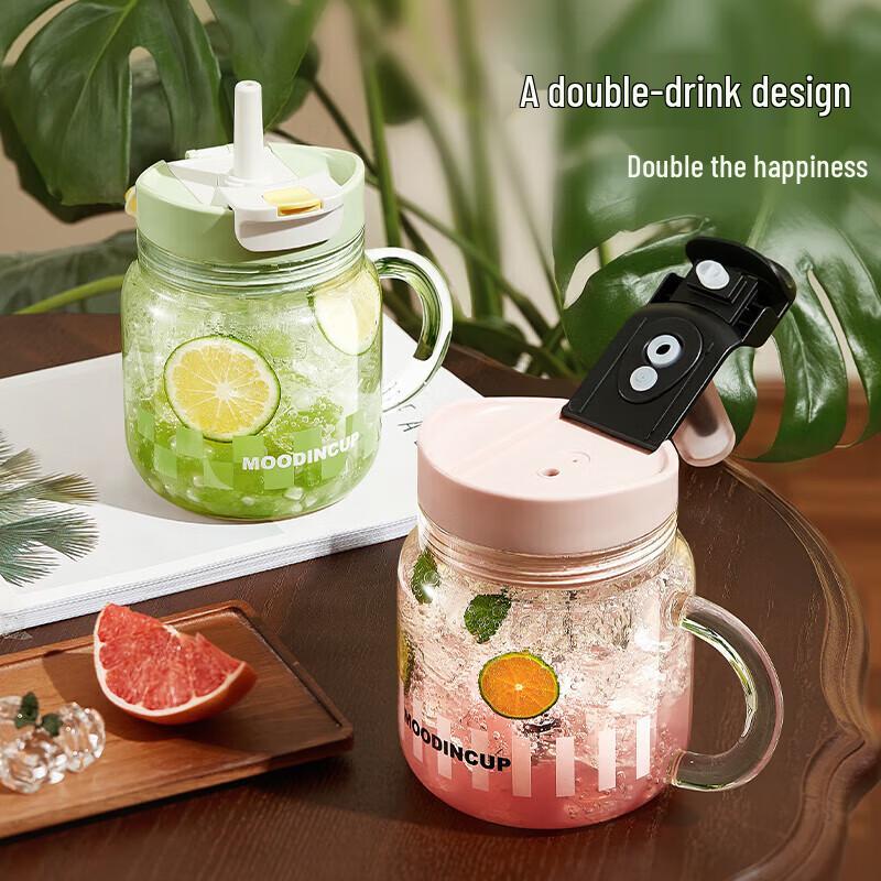 Wushengwu 950ml Large Capacity Borosilicate Glass Water Bottle