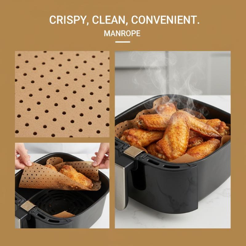 Square Air Fryer Paper Disposable Air Fryer Parchment Paper Liners Non-Stick Steamer Liners For Oven Microwave Steaming Basket