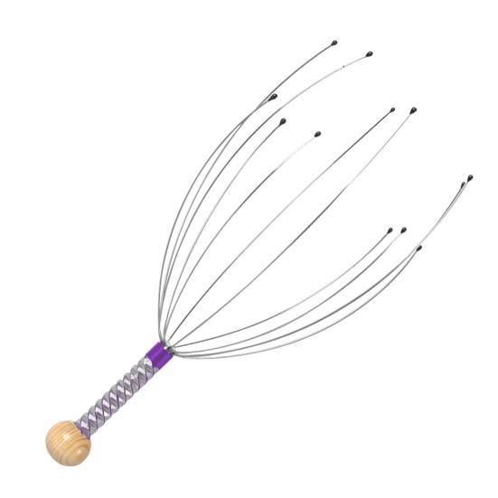 Octopus Head Massager Stainless Steel Brain Massage Claw Scalp Scratcher Engraved Head Relaxer for Promotes Blood Circulation Relieves Muscle Pain