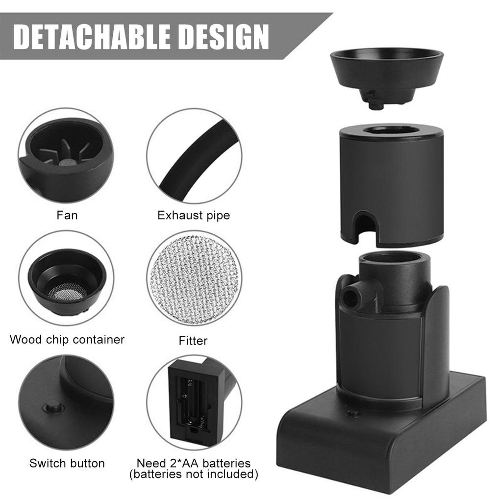 Portable Food Smoker Kit with Wood Chips Battery Powered Cocktail Smoker Indoor Smoke Infuser Household Cooking Smoking Machine