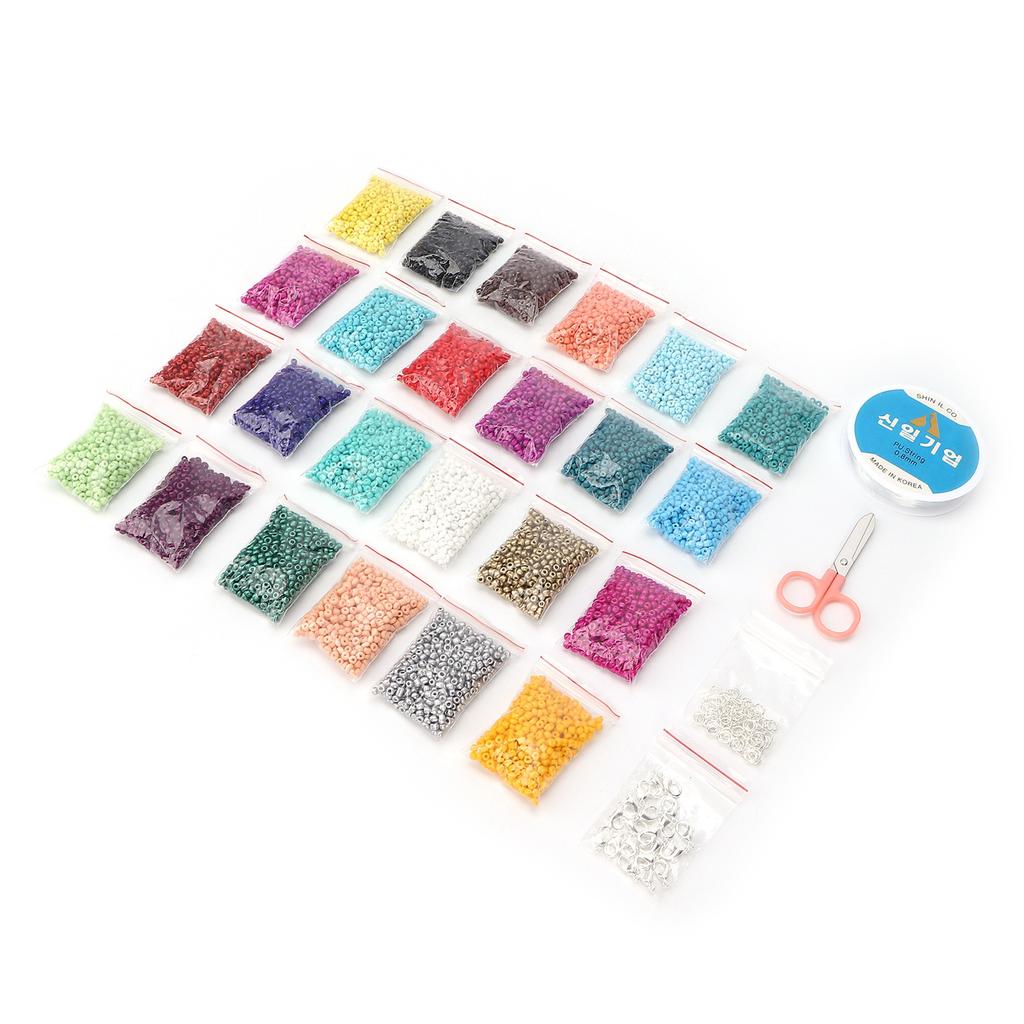 24 Colors 3mm Beads Jewelry Making Kit DIY Jewelry Bracelet Making Tools Accessory