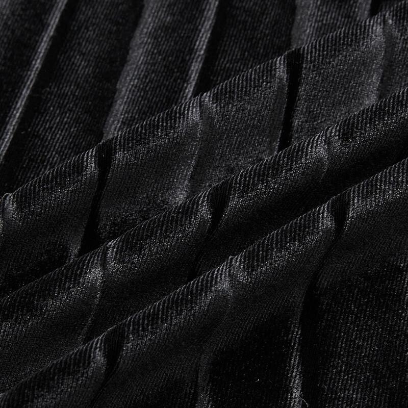 Demana Women's Winter Velvet Pleated A-Line Dress