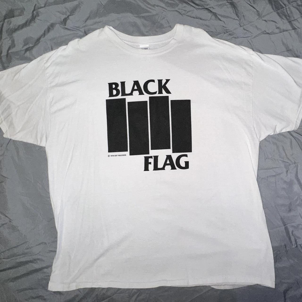 Black Flag white band tee M