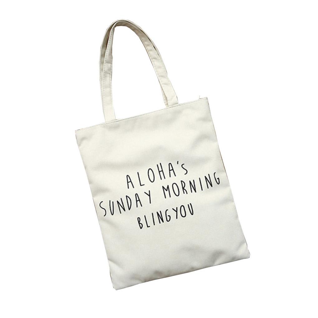 

Женская холщовая сумка-тоут с принтом букв, сумка-хобо, на плечо, многоразовая хозяйственная сумка, пляжная сумка