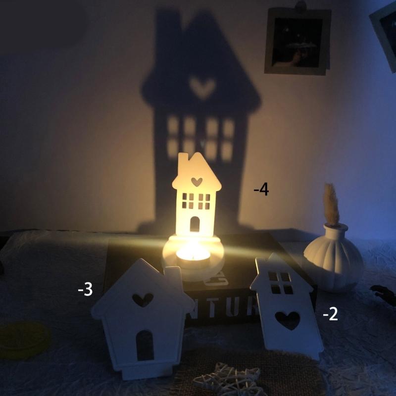 Heart House Candle Holder Molds for Resin Epoxy Casting Mold DIY House Shaped Candlestick Mould with Base Home Decors