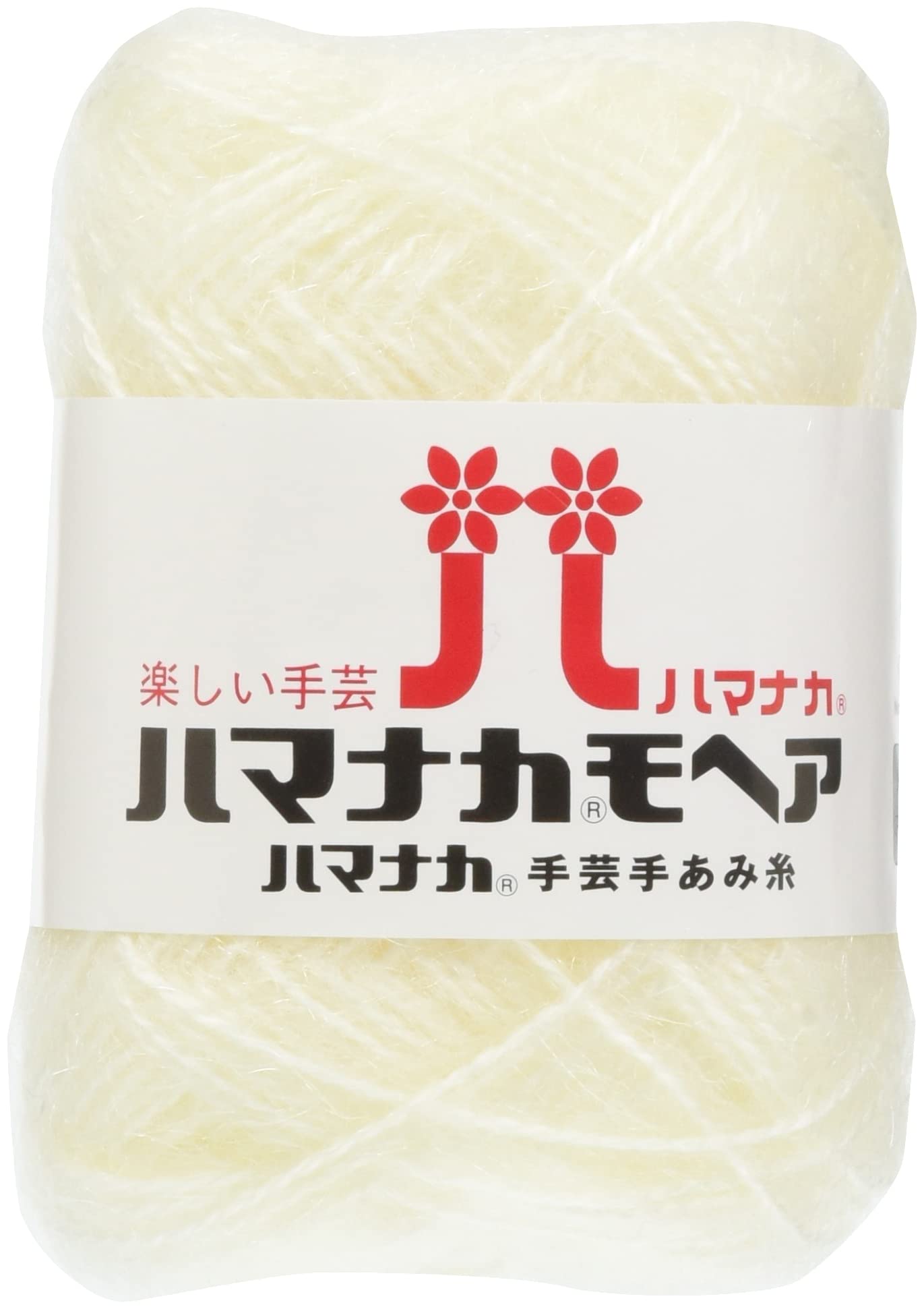 Hamanaka Мохер Средний Моток 0019 Пряжа, Вес, Цвет. 1, Белый, 25 г, Прибл.. 100м, 5,