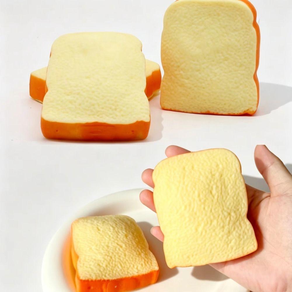 Sound Effects Toast Bread Squishy Toy Crunchy Sensory Fidget Toy for Kids Adults