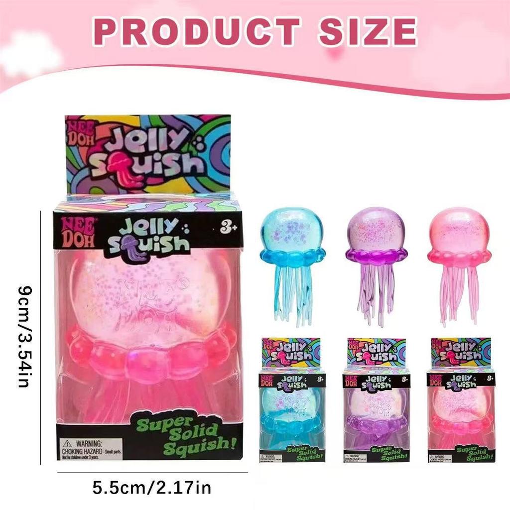 Jellyfish Squeezable Stress-relieving Ice Cubes, Squeezable Jellyfish Malt Sugar. Jellyfish Swaying Tentacles.