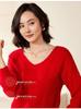 2024 Autumn/Winter Women's Wool Polo Collar Ribbed Loose Sweater