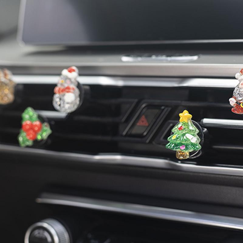 Christmas Car Air Freshener 6 Pieces Seasonal Auto Fragrance Clips Christmas Aromatherapy Decor For Minivans Trucks SUVs