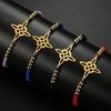 Adjustable Black Woven Red Jade Thread Bracelet with Witch Knot Pendant for Men