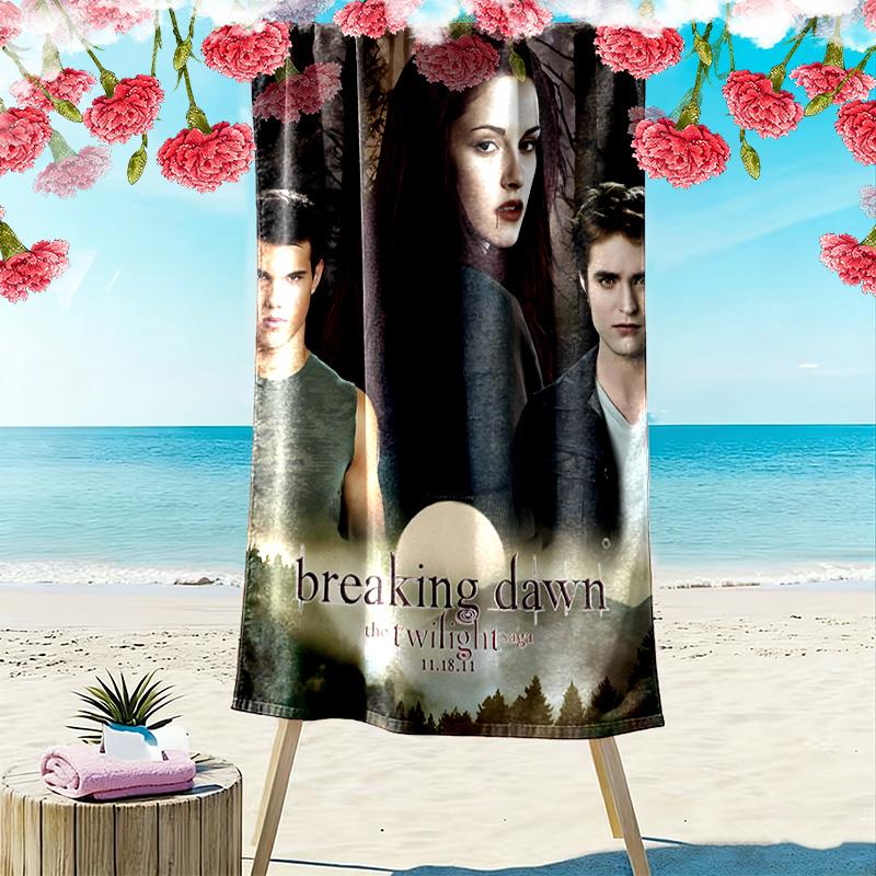 Dämmerungs-Print Strandtuch, Großes Weiches Schnelltrocknendes Handtuch für Strand Camping Schwimmen
