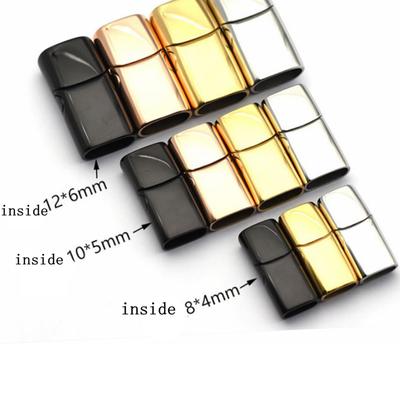 Magnetlås i rostfritt stål Hål 8*4mm För läderband Armband Magnetspänne Gör-det-själv Smyckestillverkning Lås