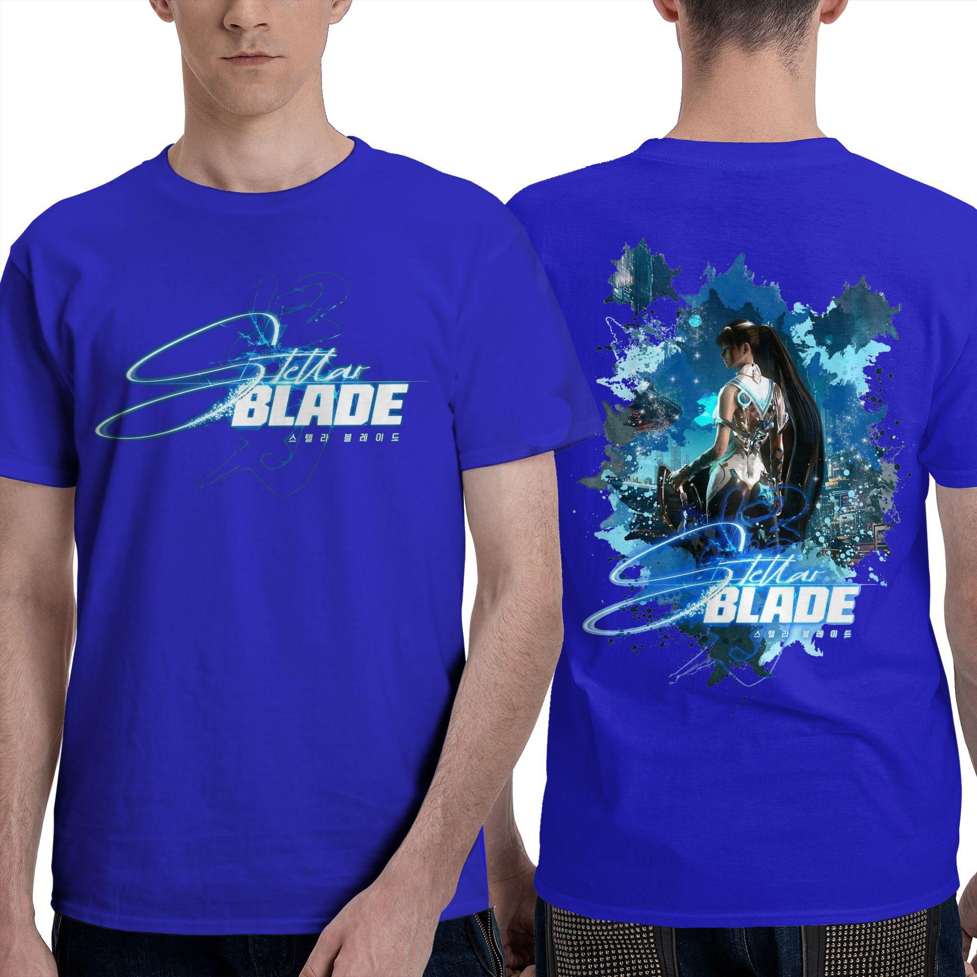 Stellar Blade Eve Artwork Design Charakter T-Shirts Herren  Erstaunliche Reine Baumwolle T-Shirts Rundhals Kurzarm T-Shirts Geschenkidee Kleidung XL