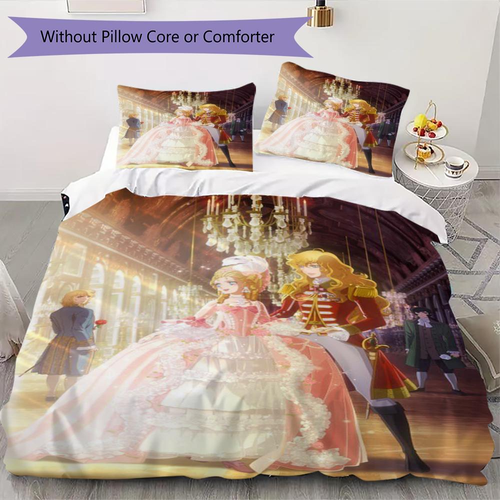 Versailles Rose Love Pattern Bedding uilt Set uilt Cover Pillowcase Home Decoration Birthday Gift (1 * duvet cover + 2 * pillowcase without core)238