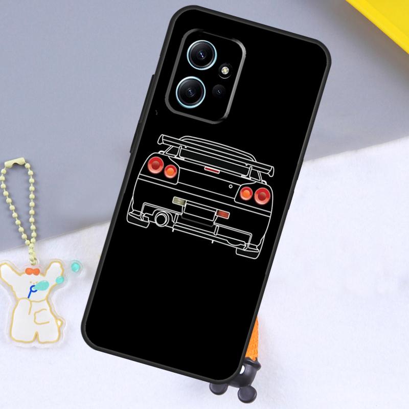 Sports Drift Car Case For Xiaomi Redmi Note 13 14 9 10 11 12 15 Pro Plus Cover For Redmi 13C 15 C 12C 14C 10C