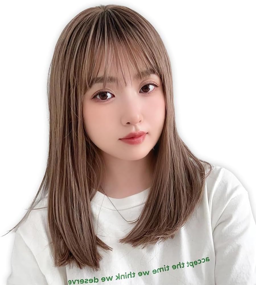 

Brightlara Women s Medium Full Wig with Bangs, Inner Color, Blonde, and Bangs (hf1780-RC)