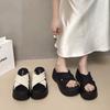 Thick-soled heightening slippers for women's summer wear, new versatile beach with skirt, cool slippers