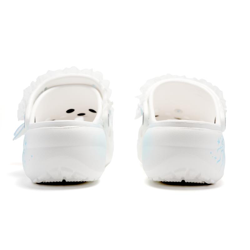 Crocs Classic Platform Clog EVA Sea Salt Dream Rui Crown Hand-painted Lace Cute Hole Shoes Unisex White