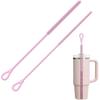 YOTIME Silicone Straw Cleaner Brush, 2Pcs Reble Straw Brush Extra Long for Cleaning Tumbler with Handle and Glass Metal Smoothie Straws, Non-slip