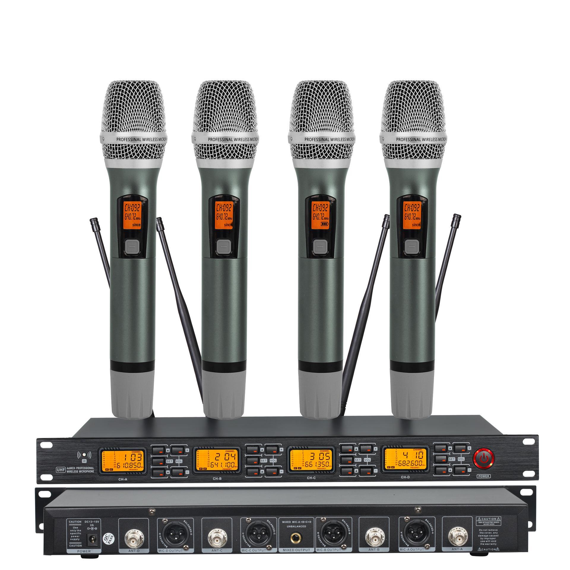 

Wireless One-to-Four Handheld Microphone Set with Cross-Border Availability UK plug