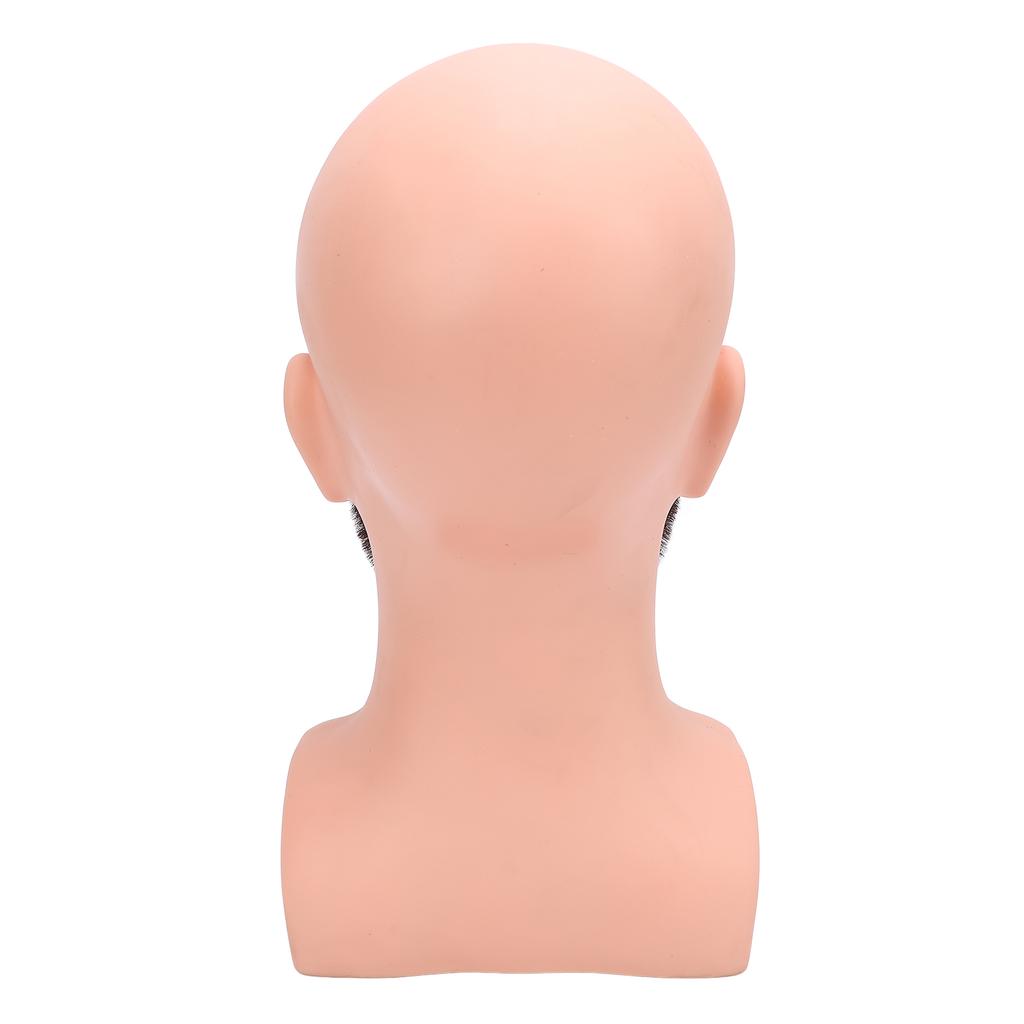 Male Bald Mannequin Head with Full Beard Eyebrows Resin PVC Realistic Barber Practice Bald Head