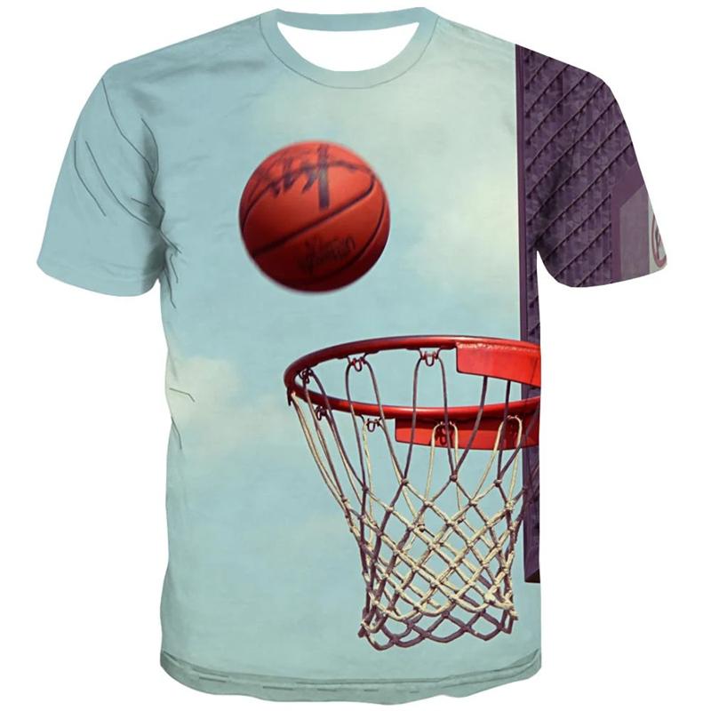 Basketball Sports T-shirt 3D Print Playground Outdoor Round Neck T Shirts Daily Casual Fashion Hobbies Cool Pattern Tee Tops