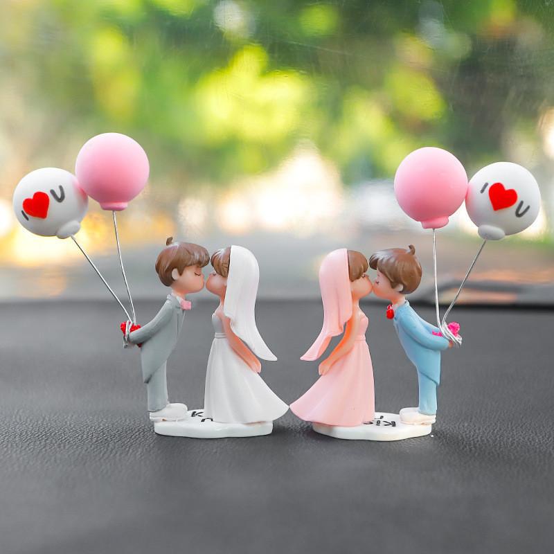 Cute And Creative Couple Decoration For Car Interior New Trendy Cartoon Style Mirror Pendant For Girls