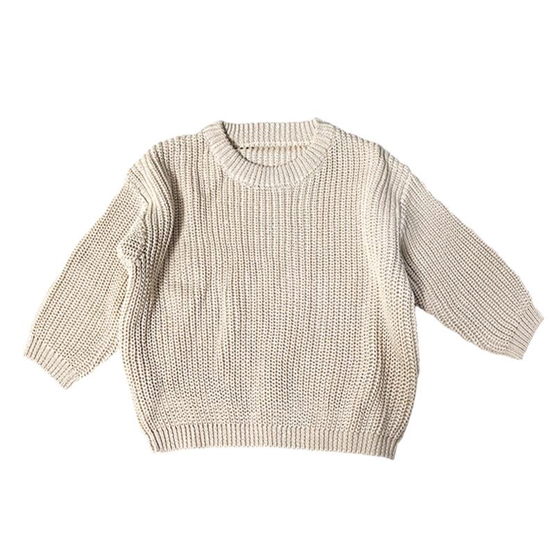 Hot Selling Girls' Solid Color Knit Pullover Sweater