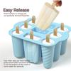 Silicone Popsicle Molds 9 Cavity Easy-Release Ice Cream Mold With Wooden Sticks Ice Pop Molds Homemade For Home Ice Maker
