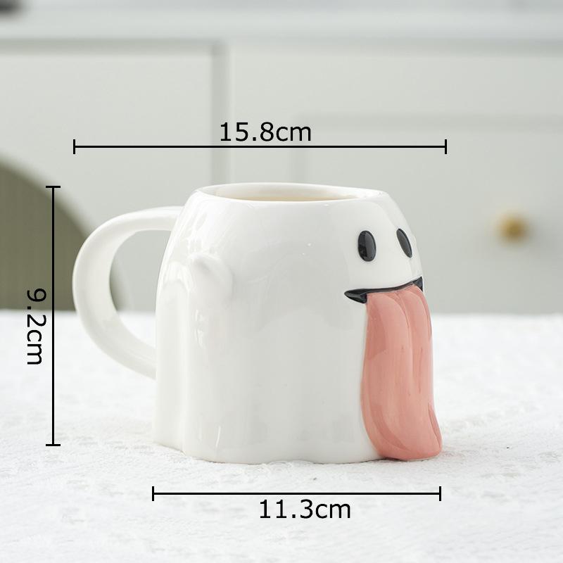 Halloween Ghost Porcelain Mugs Water Cup Creative Tableware Coffee Mug Dining Table Afternoon Tea Teacup Fruits Juice Cup
