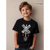 European Sizes Funny Train Railroad Crossing with Lights Road Sign Novelty Aesthetic Graphic Kid T-Shirt Fashion Kid T Shirts