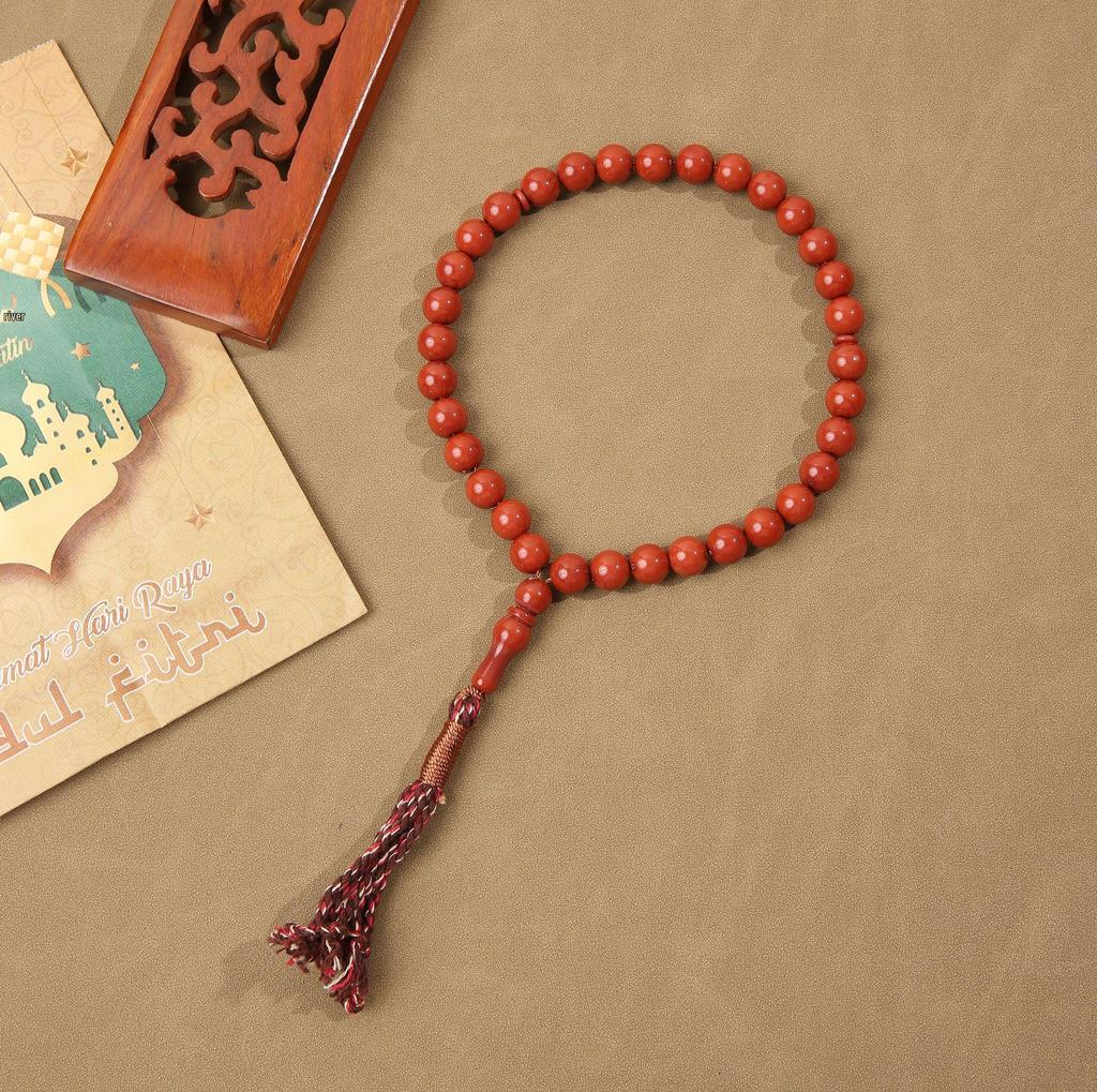 Muslim Rosary Imitation Coral Tasbih Bracelet with 33 Beads