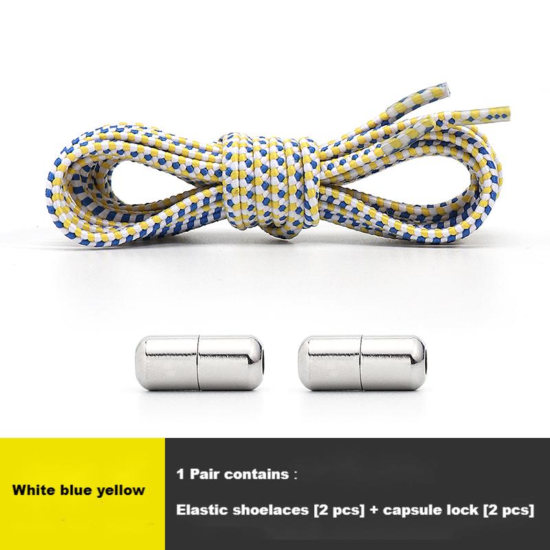 Colourful No Tie Shoe laces Round Shoelaces for Sneakers Elastic Laces without ties Kids Adult Quick Shoe lace Rubber Bands
