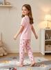 Girls Pajama Set, Breathable Cherry Print Sleepwear, Cute Cozy Loungewear for 8-12 Years