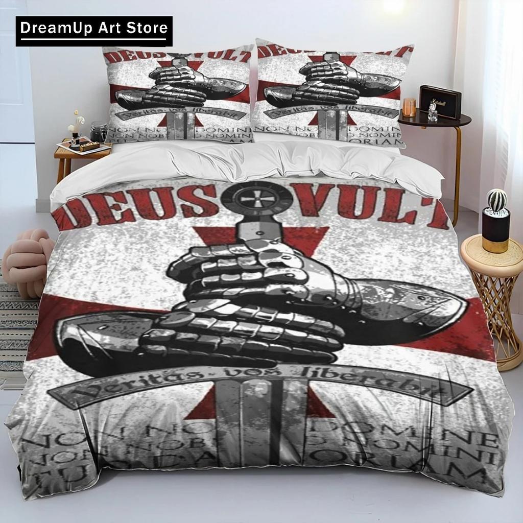 Cavalier Tempelriddare Korsfarare Sängkläder Påslakan Sängset Täcke Örngott Enkelsäng Dubbelsäng Queen Size King Size Pojkar Vuxen