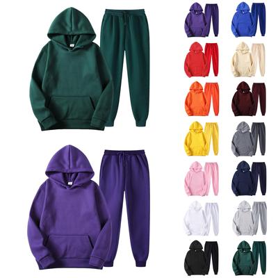 Modische Damen-Sets, einfarbig, warm, Kapuzenpullover, Sweatshirts und lange Hose, lockerer Damen-Sportanzug, Trainingsanzug, Sportbekleidung, zweiteilige Sets, Outfit, Playsuit