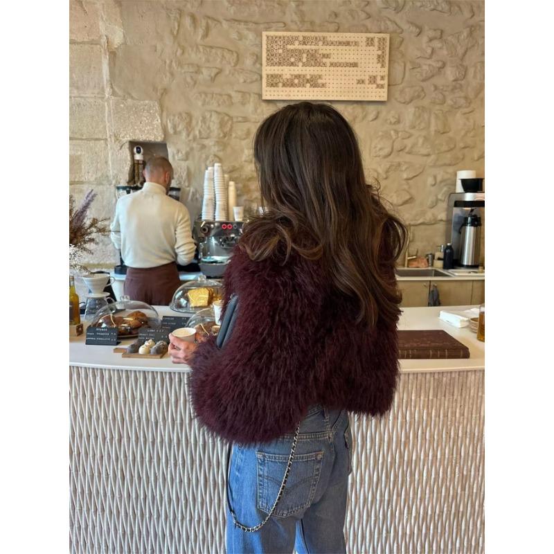 DAFIFY Women's Fashion Casual Solid Color Print Autumn Winter Long Sleeve POLO Neck Jackets & Coats