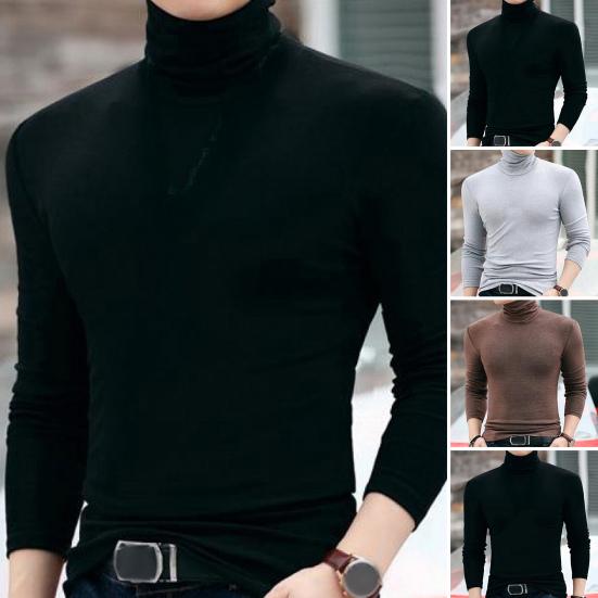 Męski golf z długim rękawem, bazowa koszulka, dopasowany sweter, casualowy, ciepły t-shirt na jesień zimę, do noszenia na co dzień, do domu, do biura