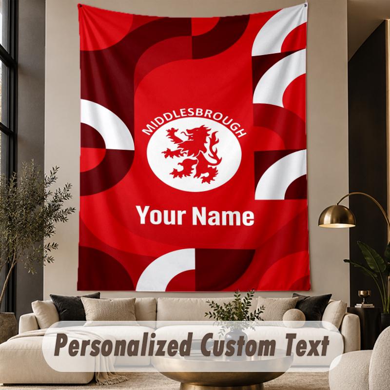 Custom Text Tapestry Middlesbrough FC Print Wall Tapestry Indoor Living Room Wall Decor