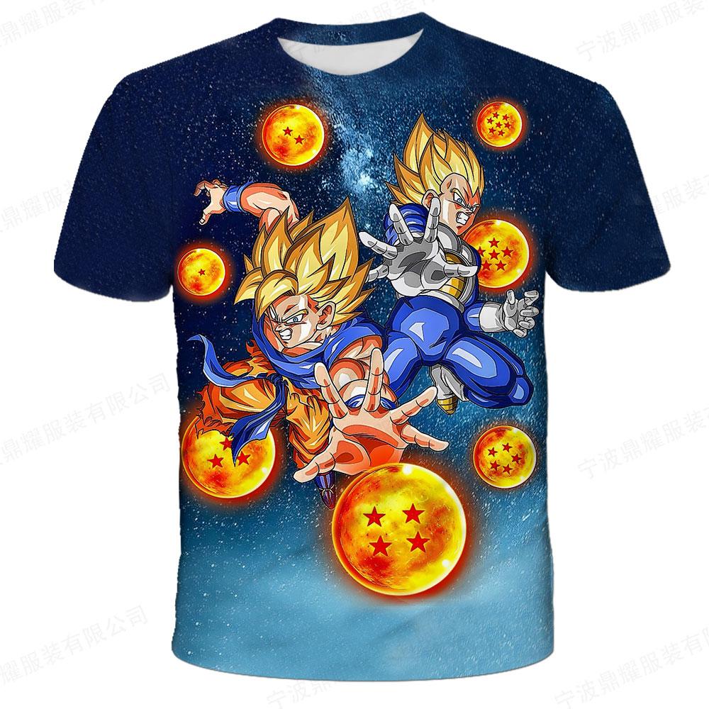 3D T-shirt Summer Short Sleeve O-Neck Goku Vegeta Men's Casual Tee