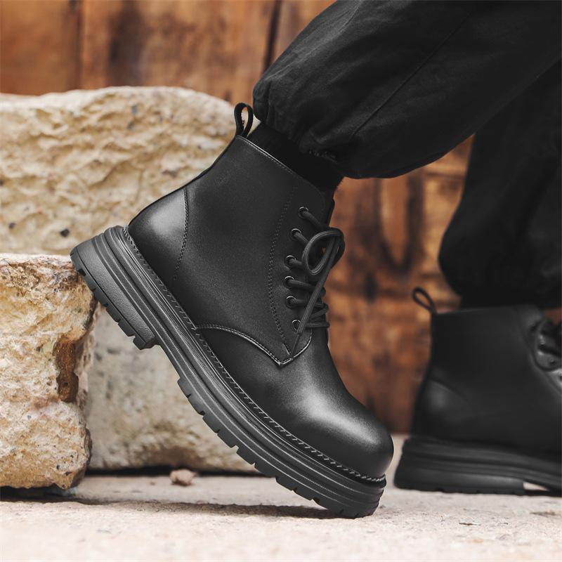 British retro Martin boots men's 2024 new autumn and winter high-top locomotive leather boots men's tooling boots 22711-J