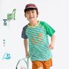 Unisex Children's Striped Lyocell Lightweight Short Sleeve T-Shirt