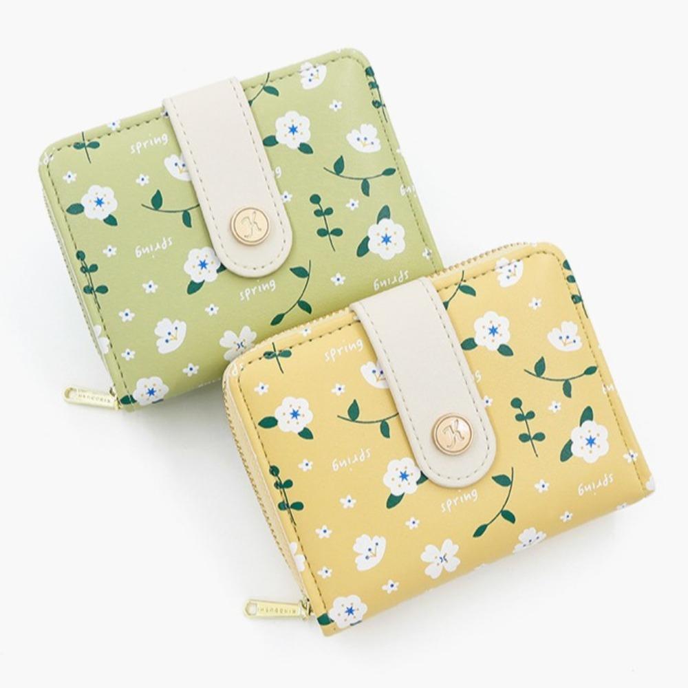 

Короткая сумка для карт из искусственной кожи, держатель для карт в корейском стиле, изысканный держатель для удостоверения личности для путешествий зелёный