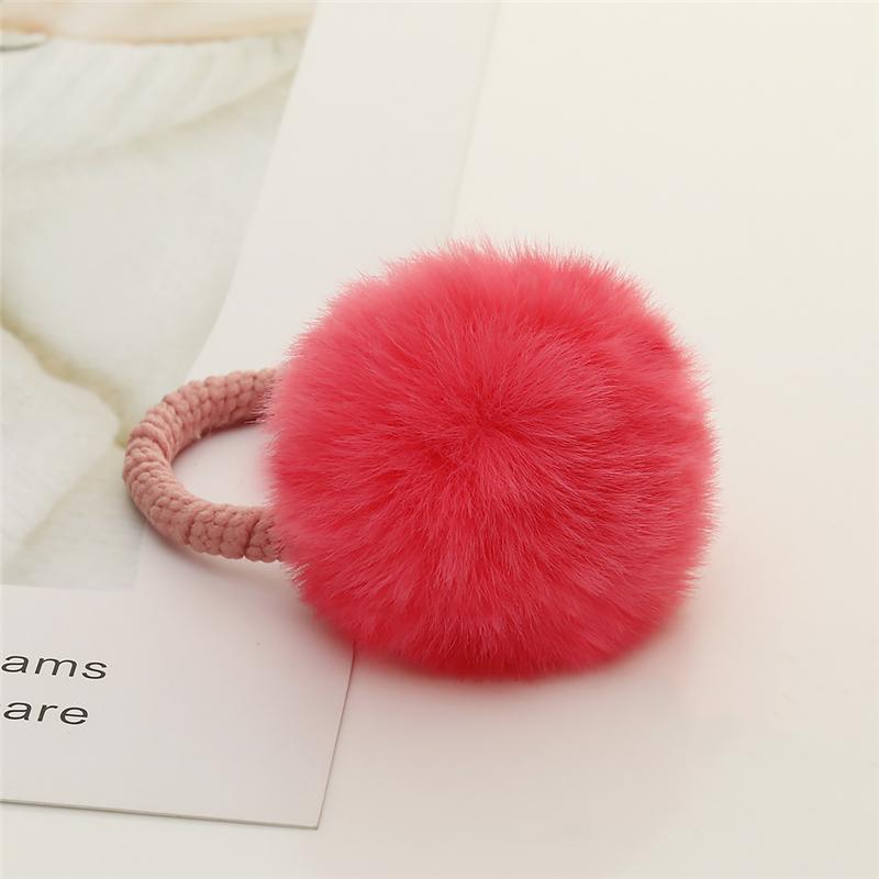 2 Pièces Chouchous à Pompons Mignons Élastiques à Cheveux Pour Enfants Filles Coiffure Élastique Porte-Queue de Cheval Scrunchie Accessoires Cheveux