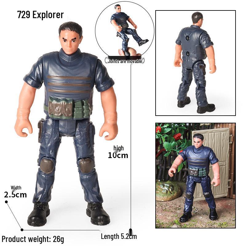 Farmer & Breeder Figure Set - Police Officer, Veterinarian, Plow Worker Toy Ornaments for Kids